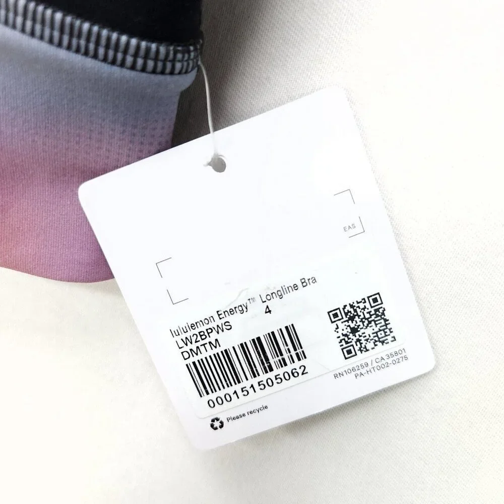 Lululemon Energy Longline Bra Size 4 Strappy Back DMTM Unique Color - Picture 9 of 15